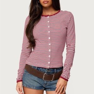 Edikted Rayla Striped Button Up Top